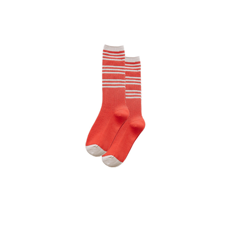 Striped Long-barreled Slouch Socks Double Needle Socks Winter Long Wholesale